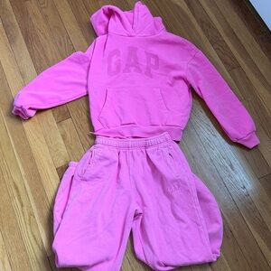 Kids Pink Sweatpants and hoodie